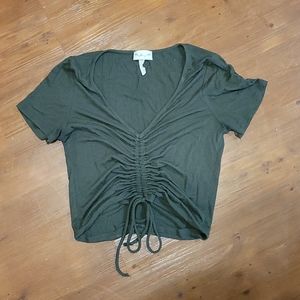 Green adjustable crop top
